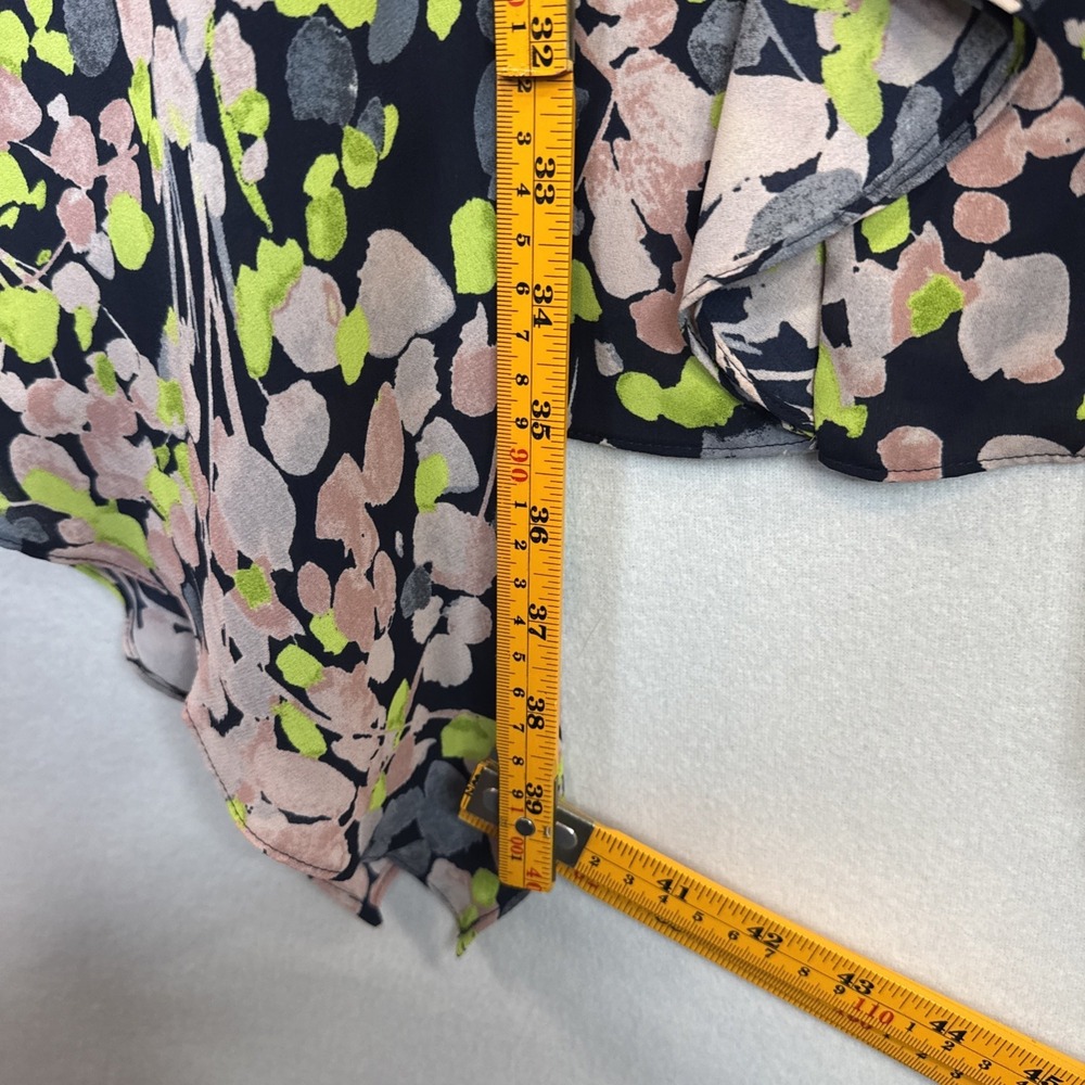BCBG Max Azria Jessica Floral Ruffle Dress Sz 4 Handkerchief Hem Romantic - Picture 4 of 5